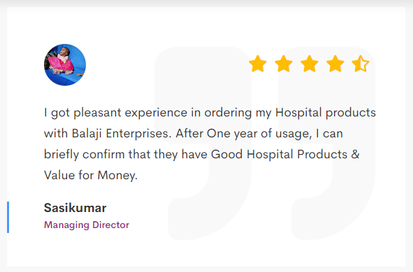 Sree Balaji Enterprises Testimonial 2